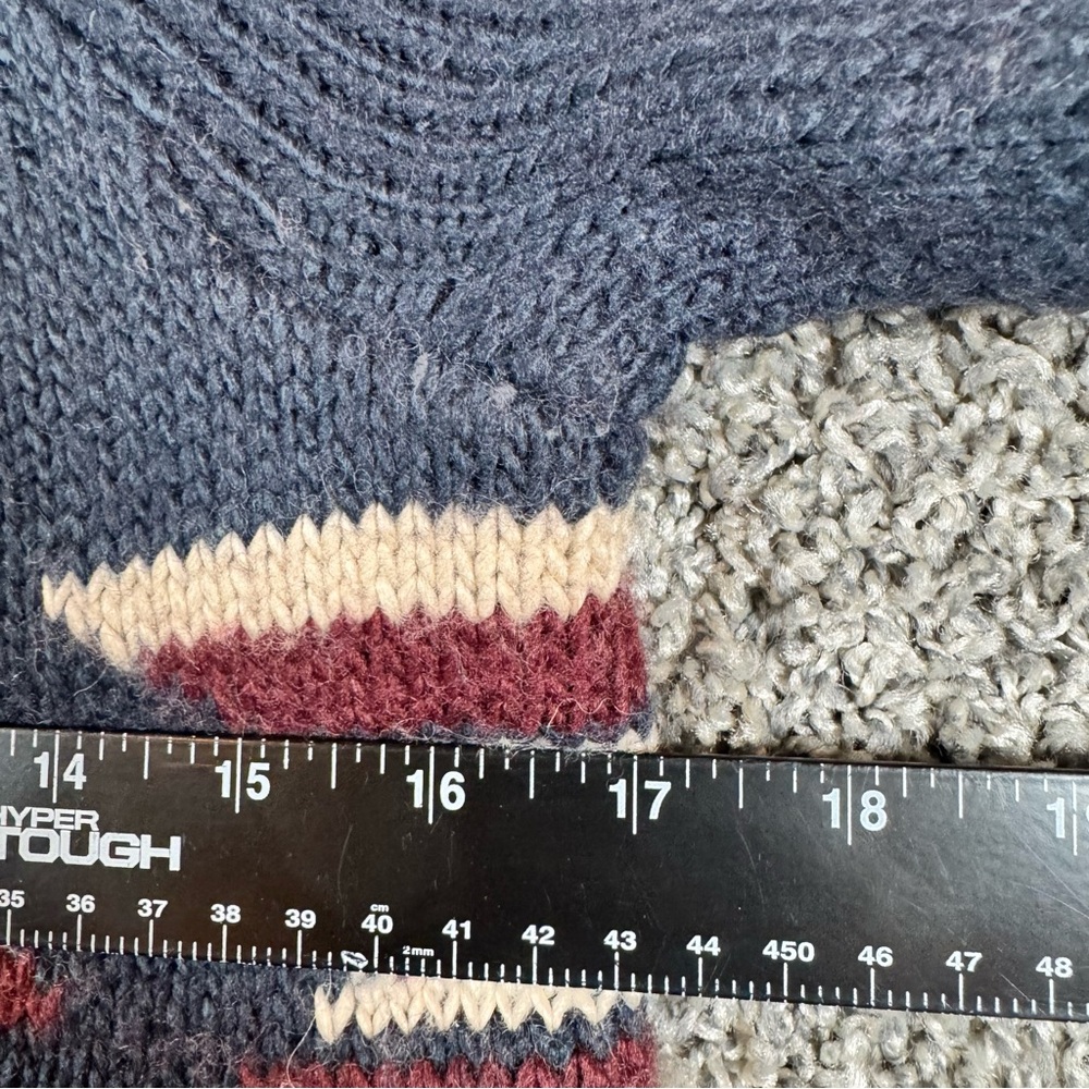 Hollister Sweater Womens Small Blue Aztec Tribal Wool Blend Southwestern - Picture 4 of 9